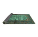 Sideview of Persian Turquoise Traditional Rug, tr134turq