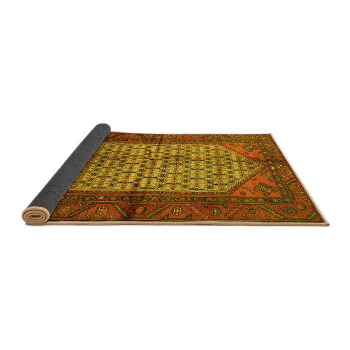 Sideview of Persian Yellow Traditional Rug, tr134yw