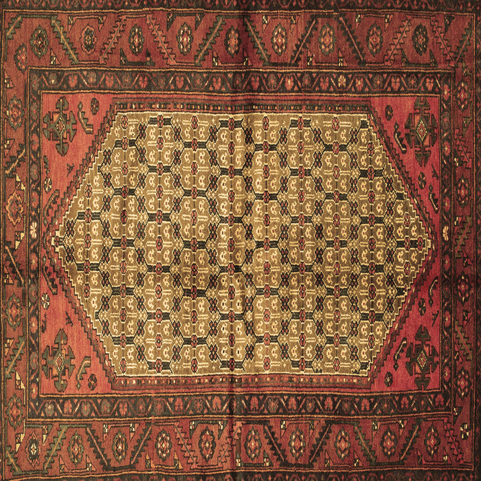 Square Machine Washable Persian Brown Traditional Rug, wshtr134brn