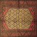 Square Machine Washable Persian Brown Traditional Rug, wshtr134brn