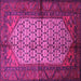 Square Machine Washable Persian Pink Traditional Rug, wshtr134pnk