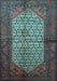 Machine Washable Persian Light Blue Traditional Rug, wshtr134lblu