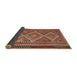 Sideview of Traditional Orange Brown Persian Rug, tr1350