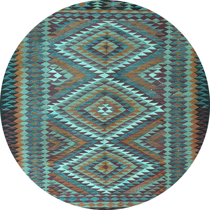 Round Persian Light Blue Traditional Rug, tr1350lblu