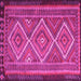 Square Machine Washable Persian Pink Traditional Rug, wshtr1350pnk