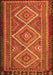 Serging Thickness of Machine Washable Persian Orange Traditional Area Rugs, wshtr1350org