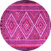 Round Persian Pink Traditional Rug, tr1350pnk