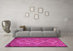 Machine Washable Persian Pink Traditional Rug in a Living Room, wshtr1350pnk