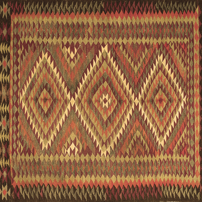 Square Persian Brown Traditional Rug, tr1350brn
