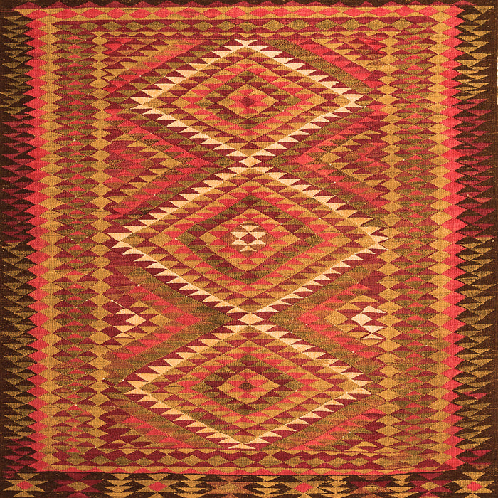 Serging Thickness of Persian Orange Traditional Rug, tr1350org