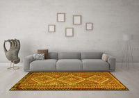 Machine Washable Persian Yellow Traditional Rug, wshtr1350yw