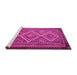 Sideview of Machine Washable Persian Pink Traditional Rug, wshtr1350pnk