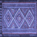 Square Persian Blue Traditional Rug, tr1350blu