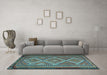 Machine Washable Persian Light Blue Traditional Rug in a Living Room, wshtr1350lblu