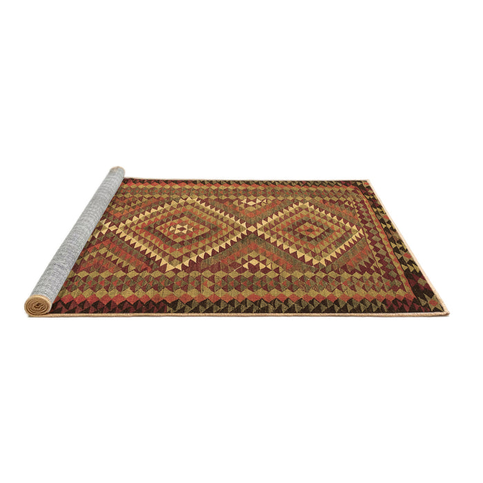 Sideview of Machine Washable Persian Brown Traditional Rug, wshtr1350brn