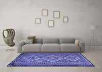 Machine Washable Persian Blue Traditional Rug, wshtr1350blu