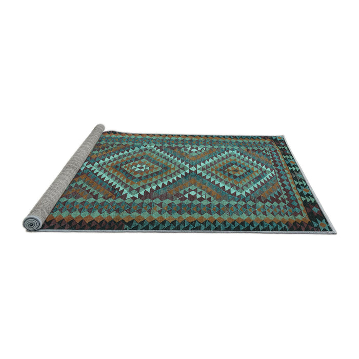 Sideview of Machine Washable Persian Light Blue Traditional Rug, wshtr1350lblu