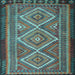 Square Persian Light Blue Traditional Rug, tr1350lblu
