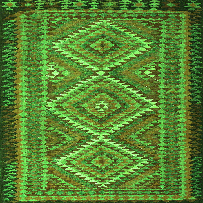 Round Machine Washable Persian Green Traditional Area Rugs, wshtr1350grn