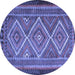 Round Persian Blue Traditional Rug, tr1350blu