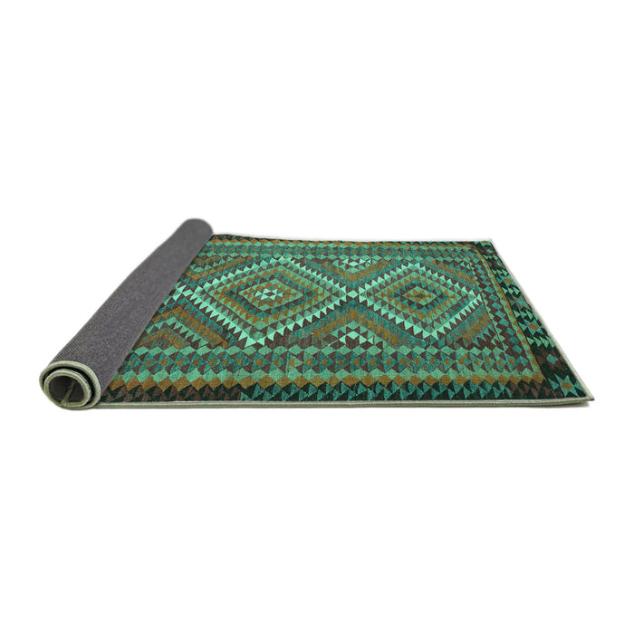 Sideview of Persian Turquoise Traditional Rug, tr1350turq