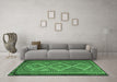 Machine Washable Persian Emerald Green Traditional Area Rugs in a Living Room,, wshtr1350emgrn