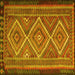 Square Persian Yellow Traditional Rug, tr1350yw