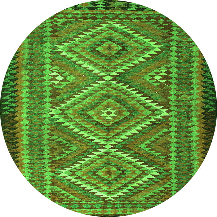 Square Persian Green Traditional Rug, tr1350grn