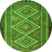 Square Persian Green Traditional Rug, tr1350grn