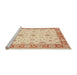 Sideview of Machine Washable Traditional Brown Gold Rug, wshtr1351