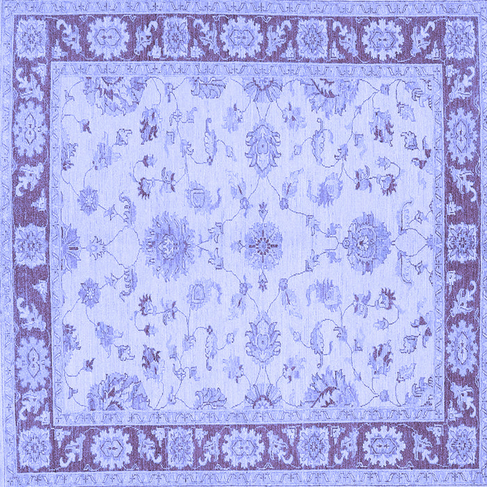 Square Oriental Blue Traditional Rug, tr1351blu