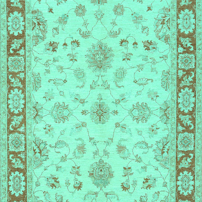 Machine Washable Oriental Turquoise Traditional Area Rugs, wshtr1351turq