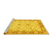 Sideview of Machine Washable Oriental Yellow Traditional Rug, wshtr1351yw