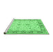 Sideview of Machine Washable Oriental Emerald Green Traditional Area Rugs, wshtr1351emgrn