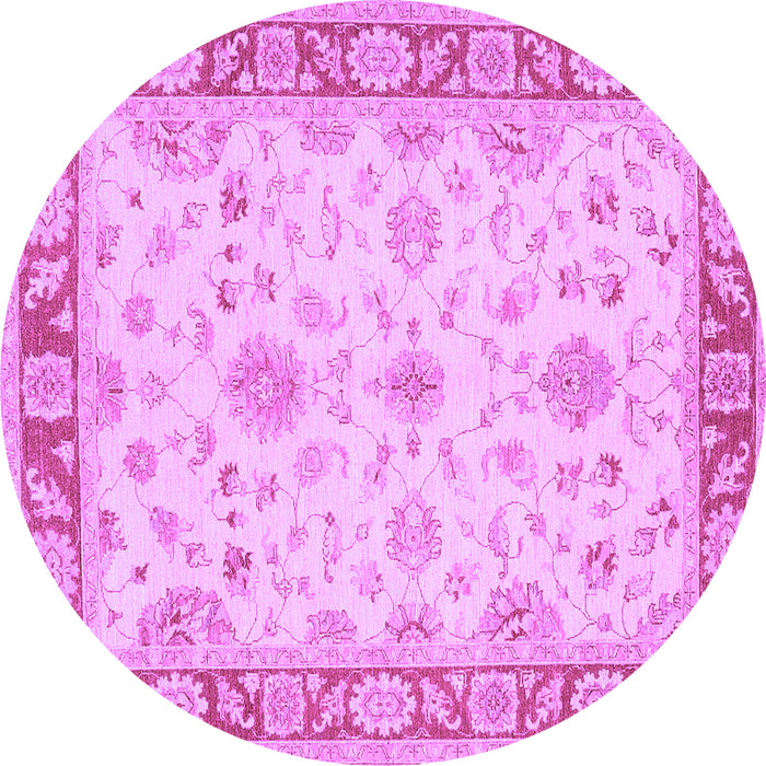 Round Machine Washable Oriental Purple Traditional Area Rugs, wshtr1351pur