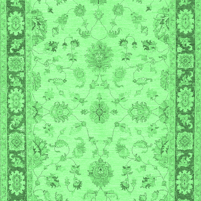 Machine Washable Oriental Emerald Green Traditional Area Rugs, wshtr1351emgrn