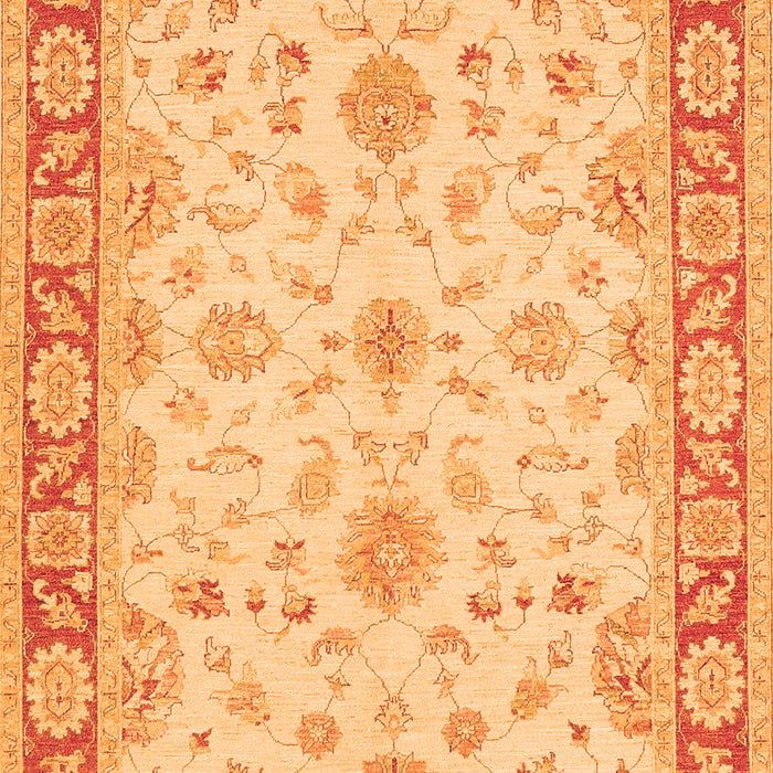 Serging Thickness of Machine Washable Oriental Orange Traditional Area Rugs, wshtr1351org