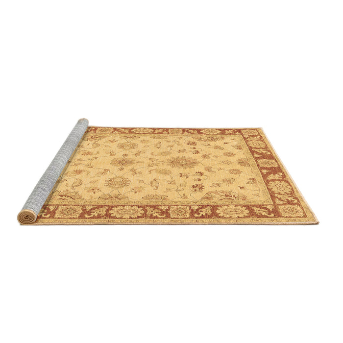 Sideview of Machine Washable Oriental Brown Traditional Rug, wshtr1351brn