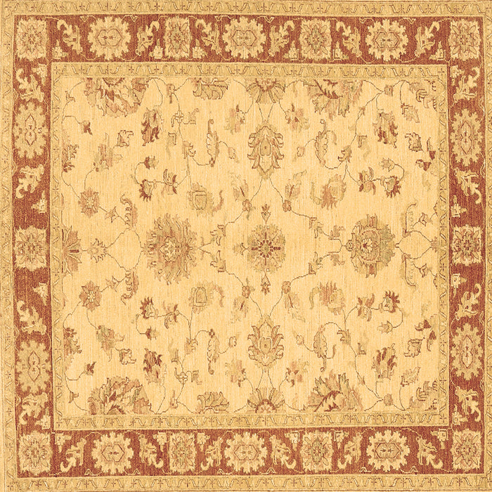 Square Oriental Brown Traditional Rug, tr1351brn