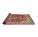 Sideview of Traditional Fire Brick Red Medallion Rug, tr1352