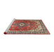 Sideview of Machine Washable Traditional Fire Brick Red Rug, wshtr1352