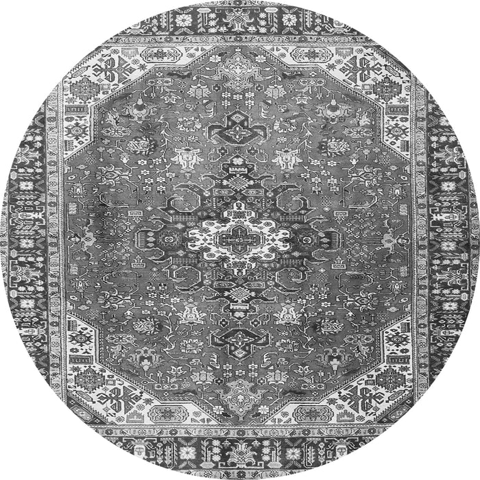 Square Medallion Gray Traditional Rug, tr1352gry