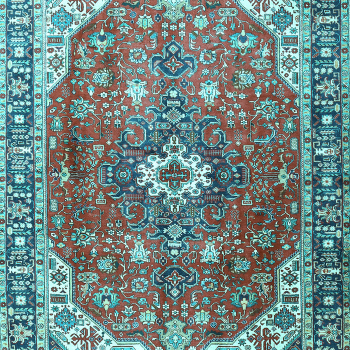 Medallion Light Blue Traditional Rug, tr1352lblu