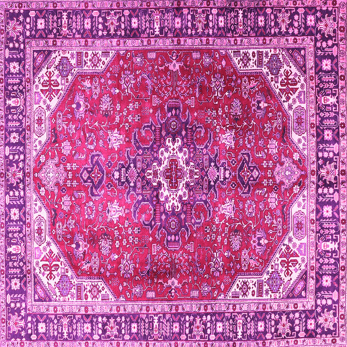 Square Medallion Pink Traditional Rug, tr1352pnk