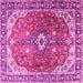 Square Medallion Pink Traditional Rug, tr1352pnk