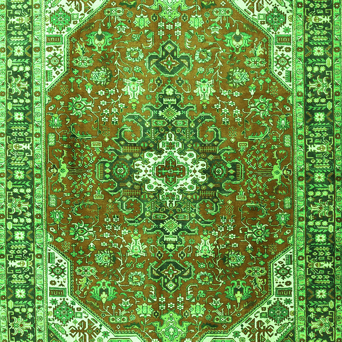 Medallion Green Traditional Rug, tr1352grn