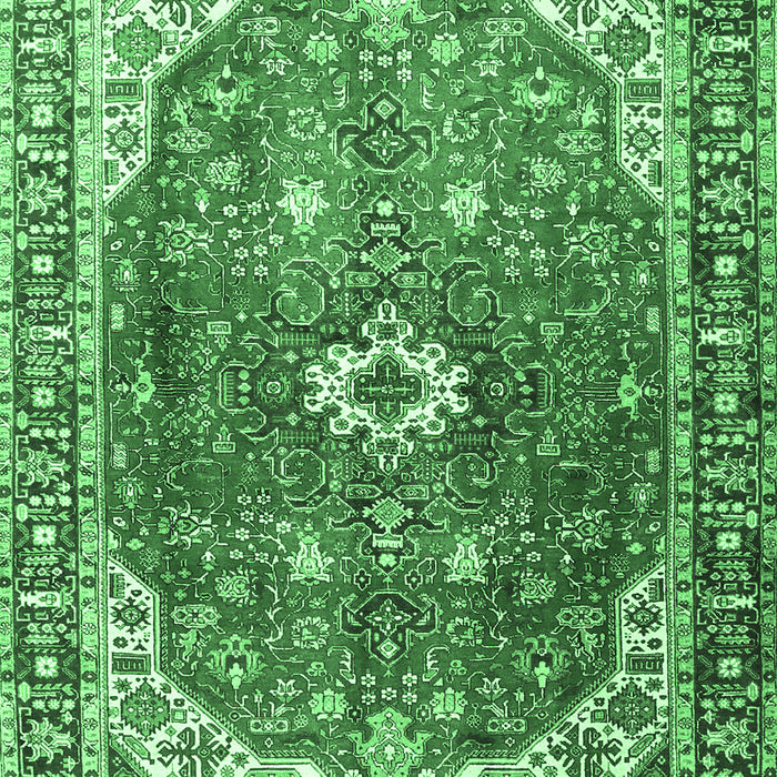 Medallion Emerald Green Traditional Rug, tr1352emgrn