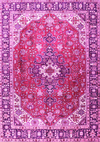 Medallion Pink Traditional Rug, tr1352pnk