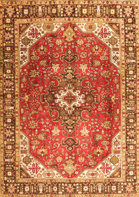 Medallion Orange Traditional Rug, tr1352org