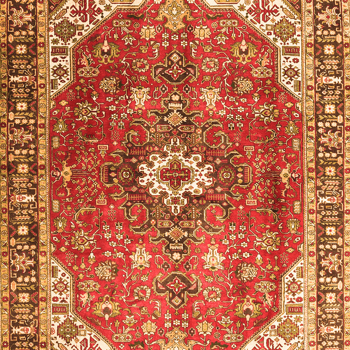 Medallion Orange Traditional Rug, tr1352org